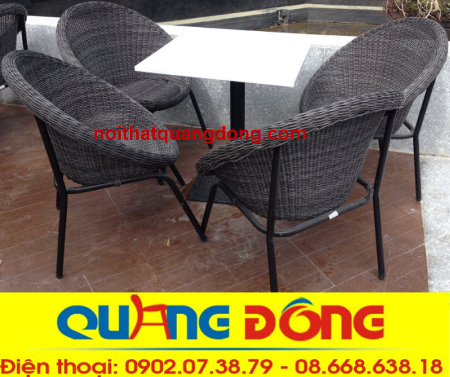 bàn ghế nhựa giả mây QD-304