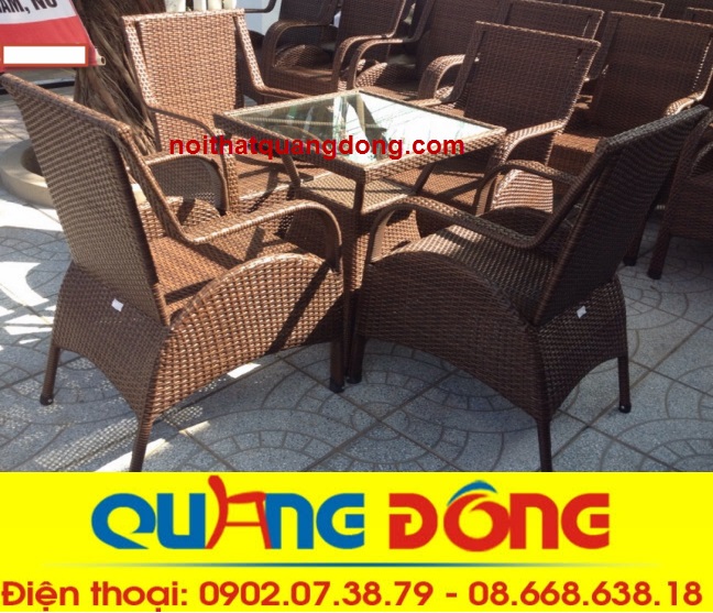 bàn ghế nhựa giả mây qd-272s