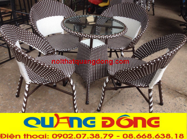 bàn ghế giả mây QD-285