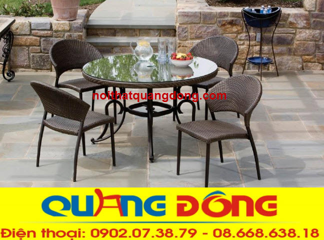 bàn ghế giả mây QD-312