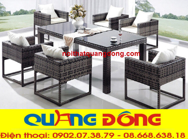bàn ghế giả mây QD-311