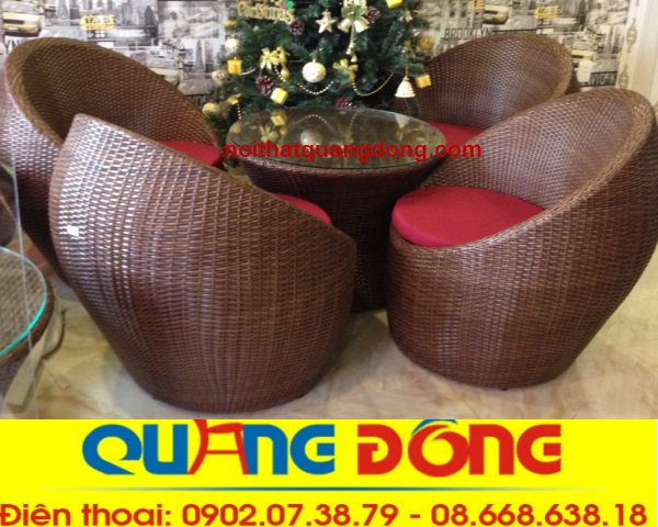 bộ bàn ghế giả mây QD-211