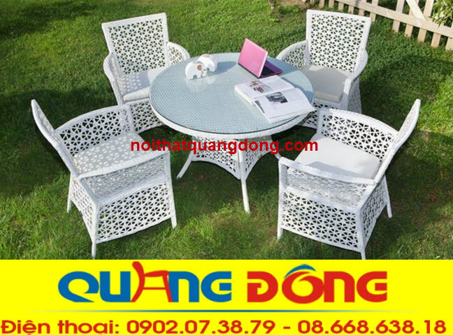 bàn ghế giả mây QD-313