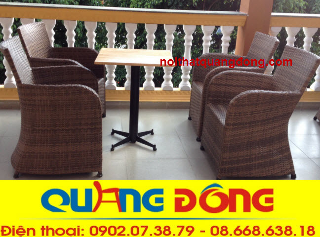 bàn ghế giả mây QD-308